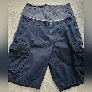 Lot Of 2. Men's Black And Gray Cargo Shorts
